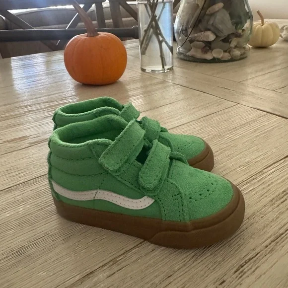 Vans Green and Brown Kids High-Top Sneakers - Picture 3 of 8